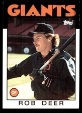 Rob Deer 1986 Topps #249 Giants MLB READ FREE SHIPPING AutographDen
