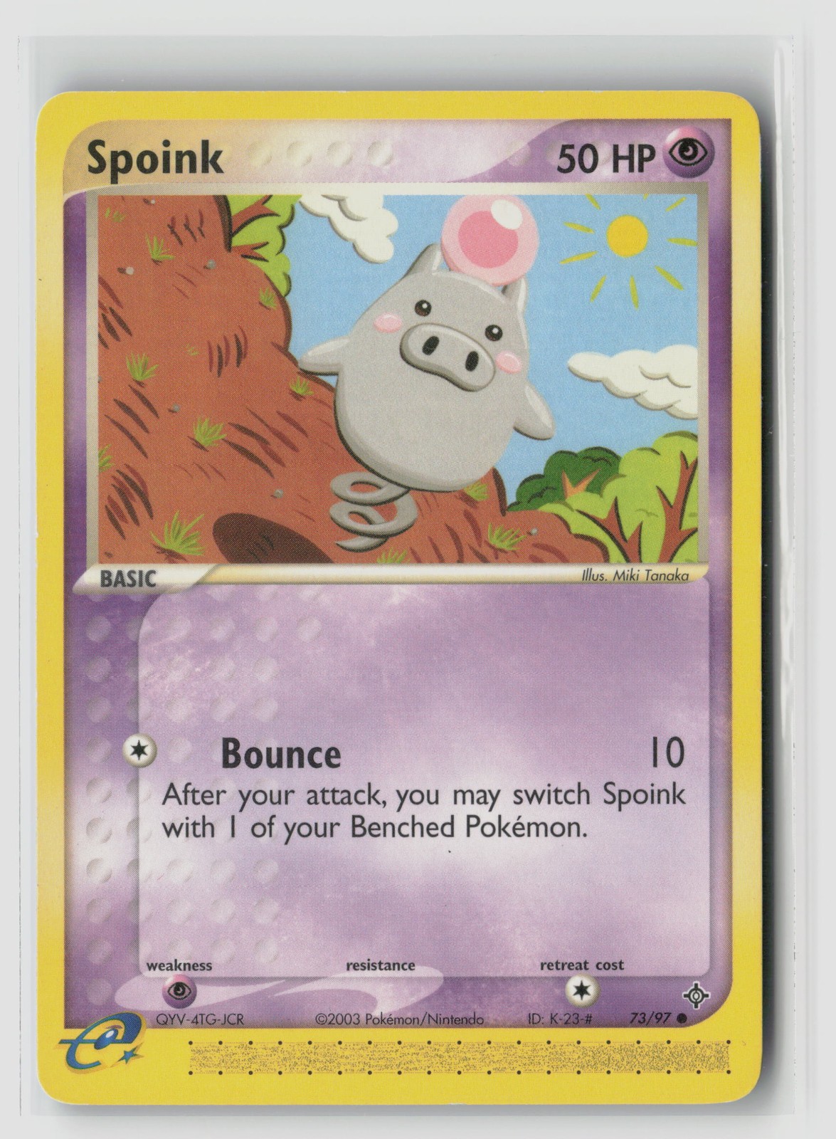 Spoink #73/97 Dragon Common Pokemon TCG MP