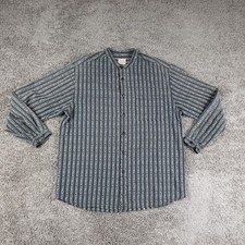 Wah Maker Frontier Shirt Mens XL Clothing USA Made Vintage Band Collar Stripes