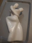 Vintage MCM Haeger Couple Dancing Tango Ceramic Sculpture Abstract Teal Blue 15”