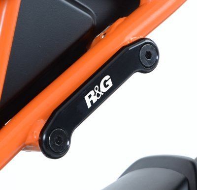 R&G Rear Foot Rest Blanking Plates Black (Pair) KTM RC 200 2014 - 2016