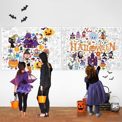 2 Pack Halloween Giant Coloring Poster Large Coloring Poster for Kids Halloween