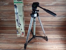 Ambico V-0554 57 Inch Video Tripod Lightweight Graphite Gray with Fluid Head Box