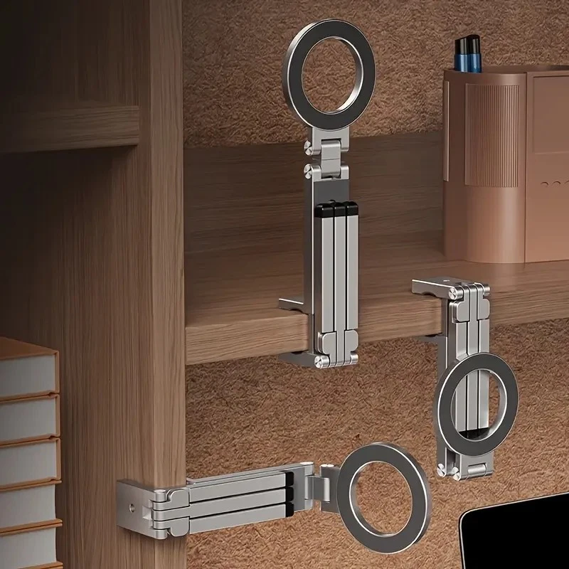 Suporte para telefone giratório MagSafe 360° tripé portátil dobrável suporte para selfie - Imagem 4 de 4