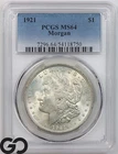 1921 Morgan Silver Dollar Coin PCGS MS 64 ** Final Year!