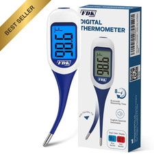 FDK 8-Second Large Digital Thermometer for Adults Fever Monitoring with Case