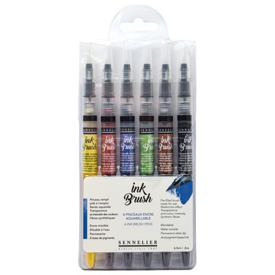 Tintenpinselstift, 6er Set, trendig