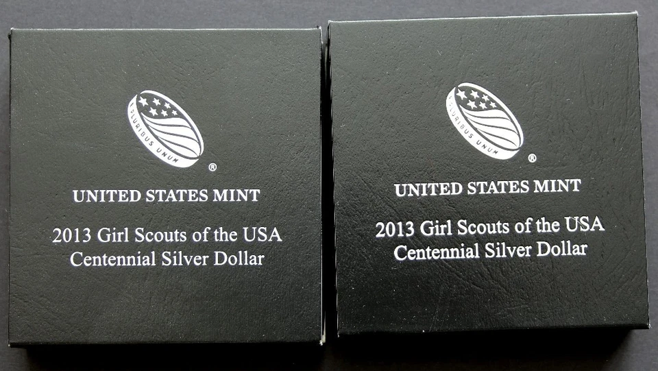 2013 W Girl Scouts Proof and Uncirculated Silver Dollar with Box and COA - Image 2 of 4