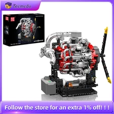 Mould King 1147+ Radial Aero Engine Building Ki, Moving Mechanical Model w Motor