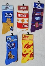 Odd Sox Crazy Socks Mens Crew Socks Size 6-12 Snack Food  Lot Of 6 Novelty Gift