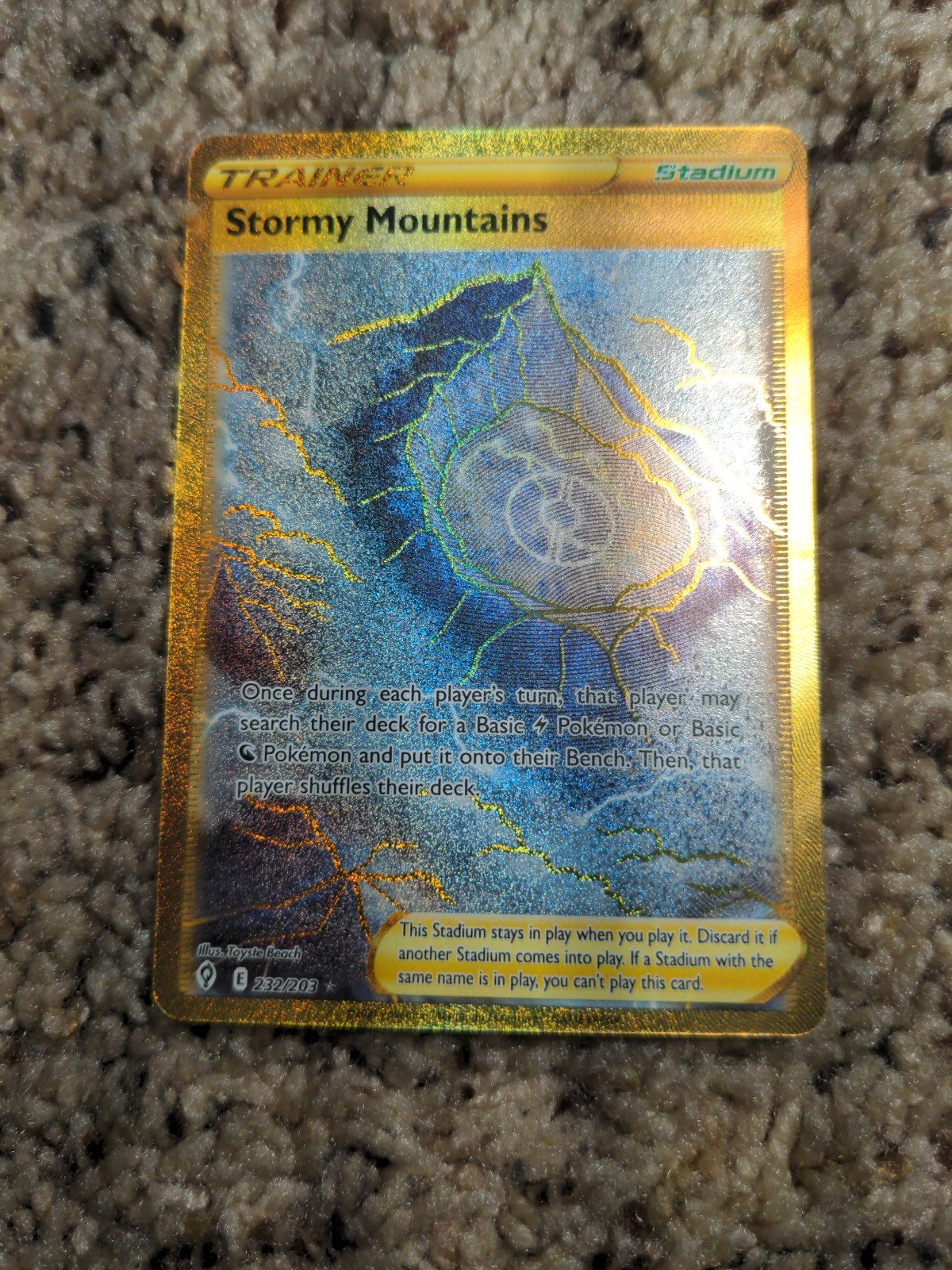 Stormy Mountains (Secret) 232/203 SWSH07: Evolving Skies Holo