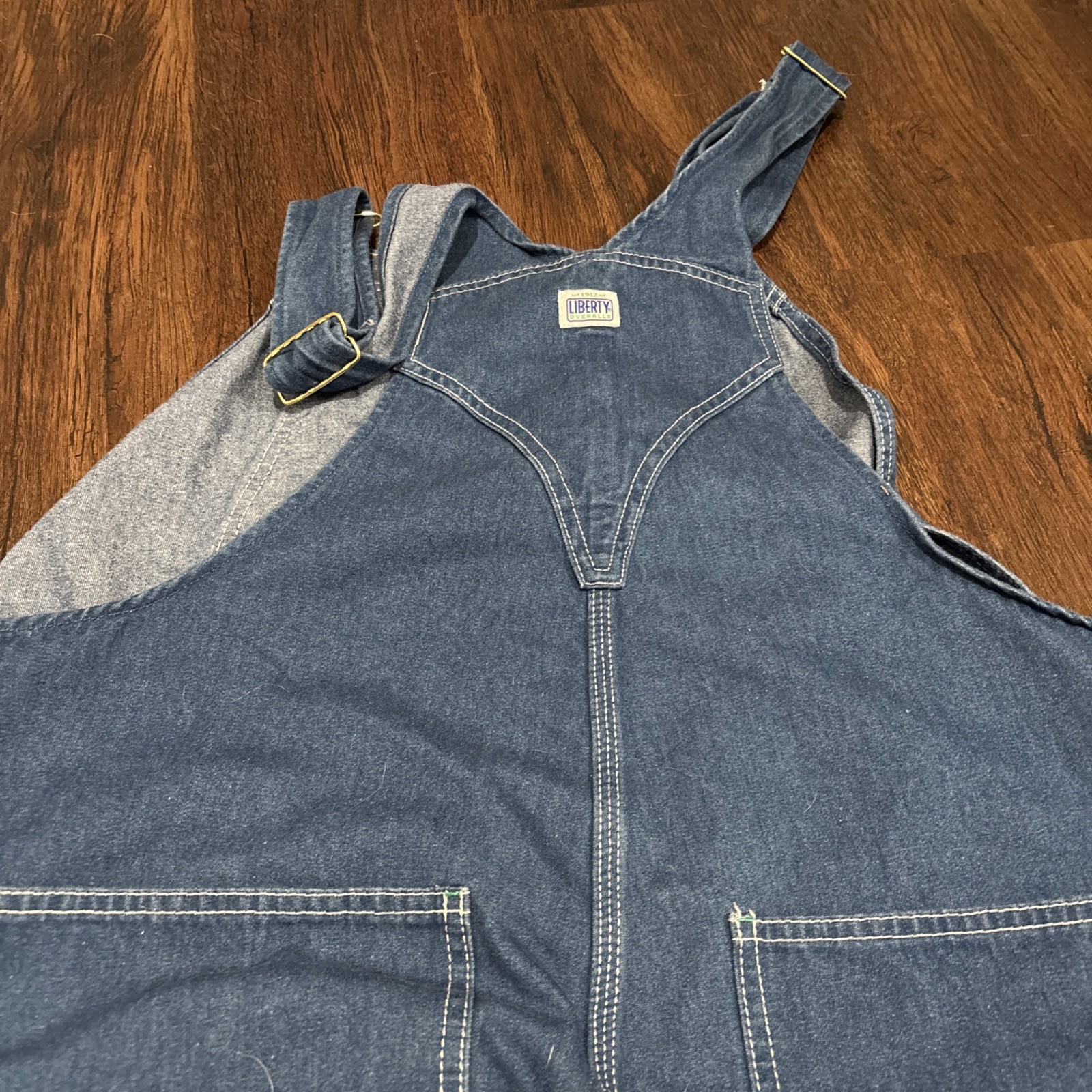 Liberty Classic Bib Overalls Mens 40x30 Indigo Carpenter Utility Work Jeans EUC