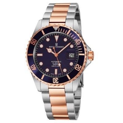 Revue Thommen Diver Auto Blue Dial Two Tone Stainless Steel Swiss 17571.2155