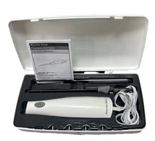Proctor Silex Carving Knife & Fork  Meat Bread Slicer  with Storage Case - White