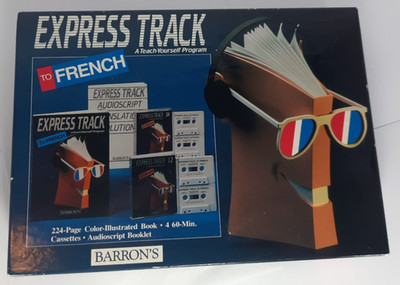 Vtg Barron's Express Track to French Teach Yourself Program Cassette tape