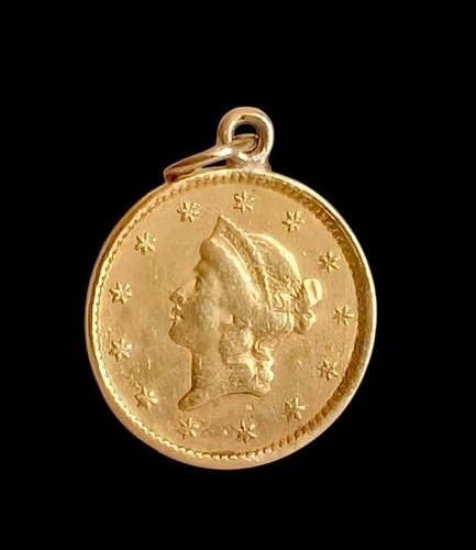 MY MOMS (BORN 1927) 1851 LIBERTY HEAD GOLD $1 ONE DOLLAR COIN