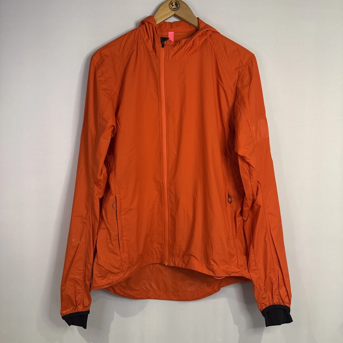 Rapha Hooded wind jacket Cycling Size Large orange