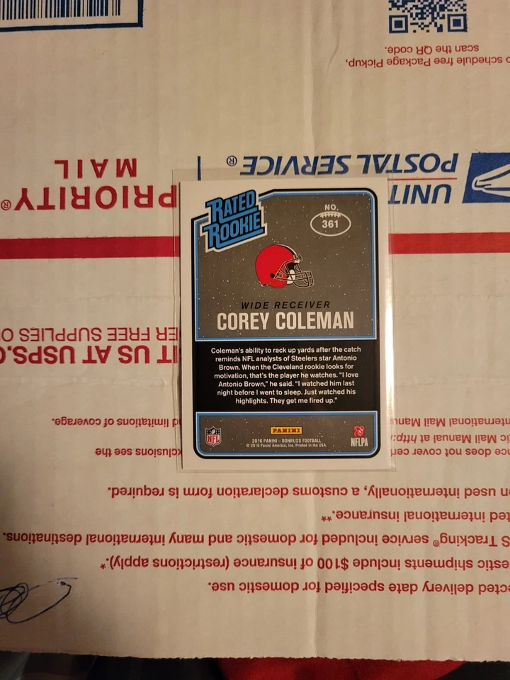 2016 Donruss - Rated Rookies Corey Coleman #361 (RC) - Image 2 of 2