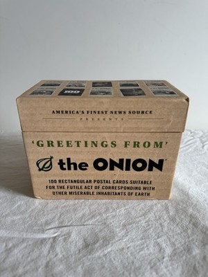 Chronicle Books -Greetings From The Onion 100 Post Cards Mailable in Storage Box