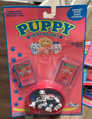 VTG Puppy In My Pocket Mimi Dalmatian Puppies 1994 Hasbro RARE SEALED MOMMY SET