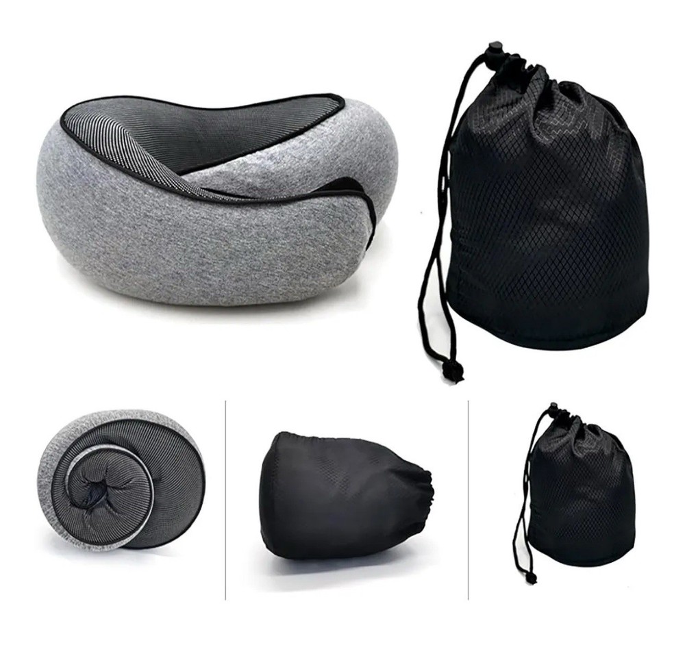 Memory Foam U-Shaped Travel Neck Pillow for Airplane Comfort
