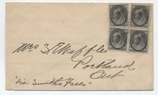 1901 Canada cover 4x 1/2ct victoria to Portland ONT {y10402]