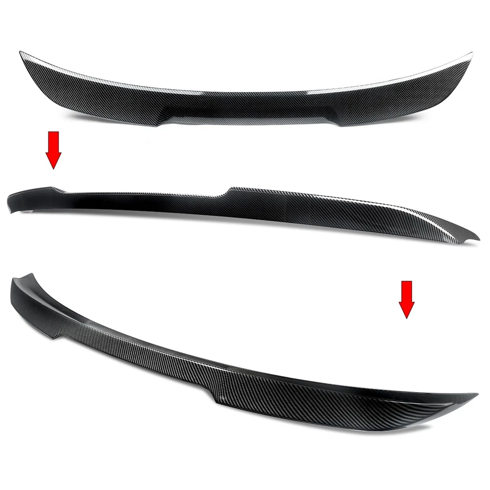 CARBON FIBER LOOK M4 V STYLE TRUNK SPOILER WING FOR 2003-10 BMW E60 525i 530i M5 - Image 4 of 4