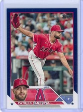 2023 Topps Series 1 Patrick Sandoval Los Angeles Angels Royal Blue Parallel #327