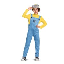 Bob Minions Costume for Kids, Jumpsuit Outfit with Goggles and Hat Small 4-6
