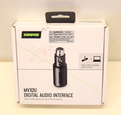 Shure MVX2U XLR-to-USB Digital Interface with Headphone Jack, Integrated Pre-amp
