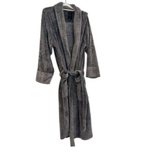 Daniel Buchler plush tie robe large gray