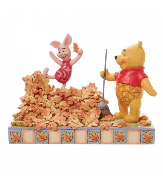 Winnie et Porcinet ramassent les feuilles Statuette Disney Émotion