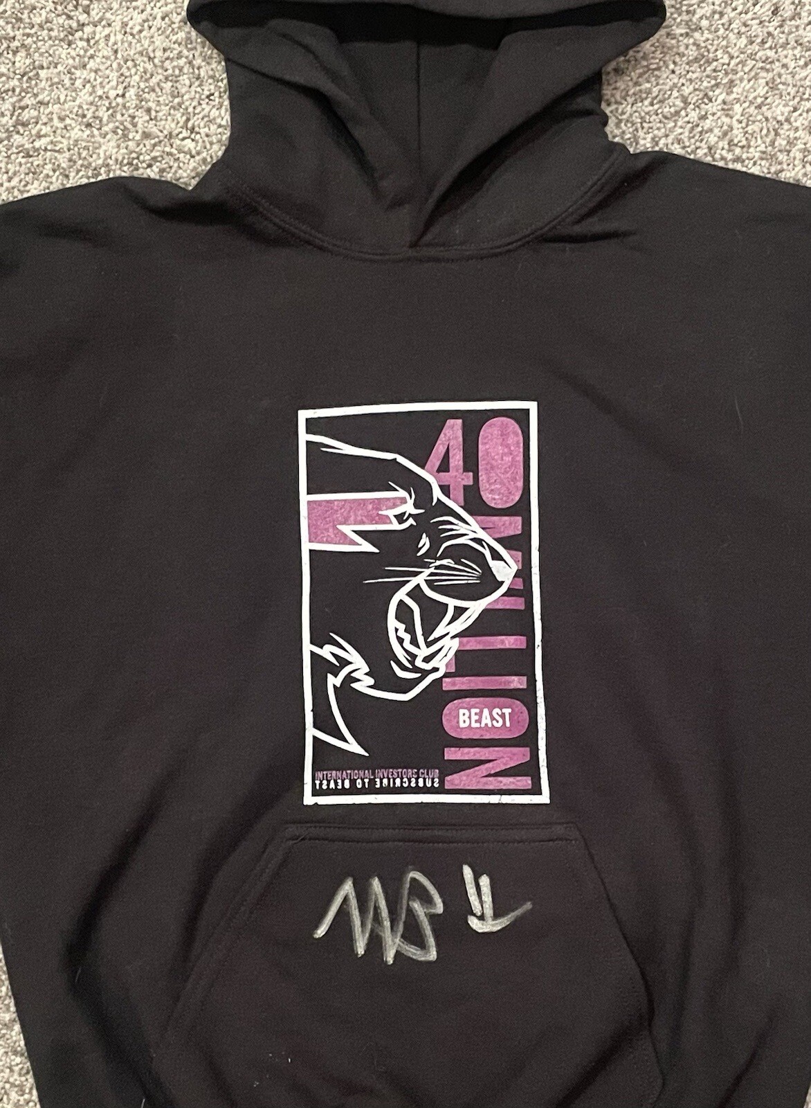 MR BEAST 40 MILLION SUBS LIMITED EDITION HAND SIGNED HOODIE SIZE Youth Large image 2