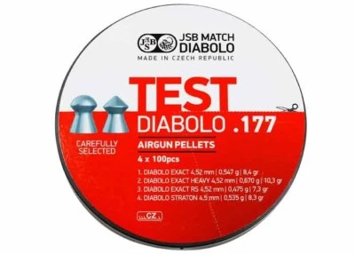 JSB MATCH 400 Count / 4 Type HUNTING PELLET SAMPLER 4.5mm .177 Caliber Pellets