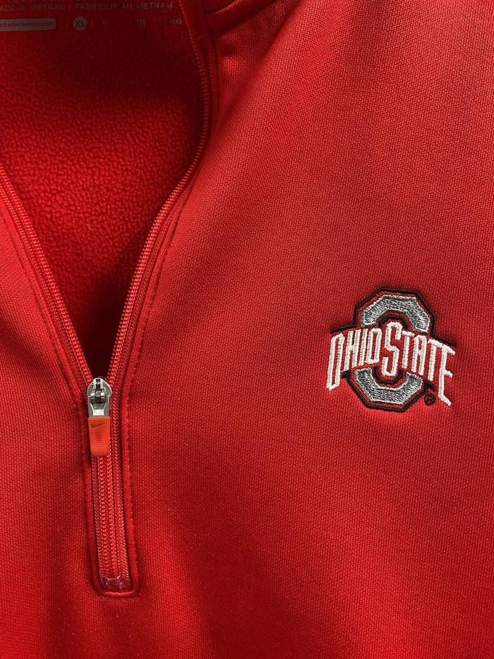 Nike Golf Tour Performance Ohio State Buckeyes Mujer 1/4 Cremallera Pullover Rojo Talla XL Foto 4 de 4