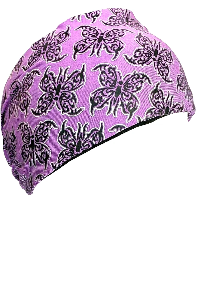 TRIBAL PÚRPURA MARIPOSA SPANDEX DANBANDO YOGA BANDA PARA SUDAR PAÑUELO ENVOLTURA PARA LA CABEZA DE MOTOCICLISTA Foto 2 de 3