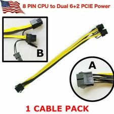 3 x CPU 8 pin Male to Dual PCI-E 6 2 pin Female Power Cable Splitter GPU 18 AWG