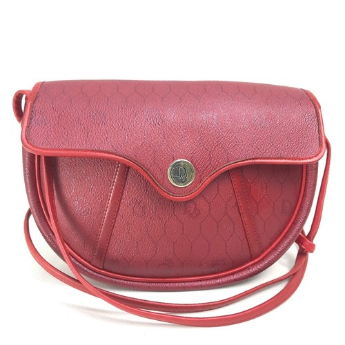 Christian Dior vintage Old CHRISTIAN DIOR Pochette Shoulder Bag Leather Red   | eBay