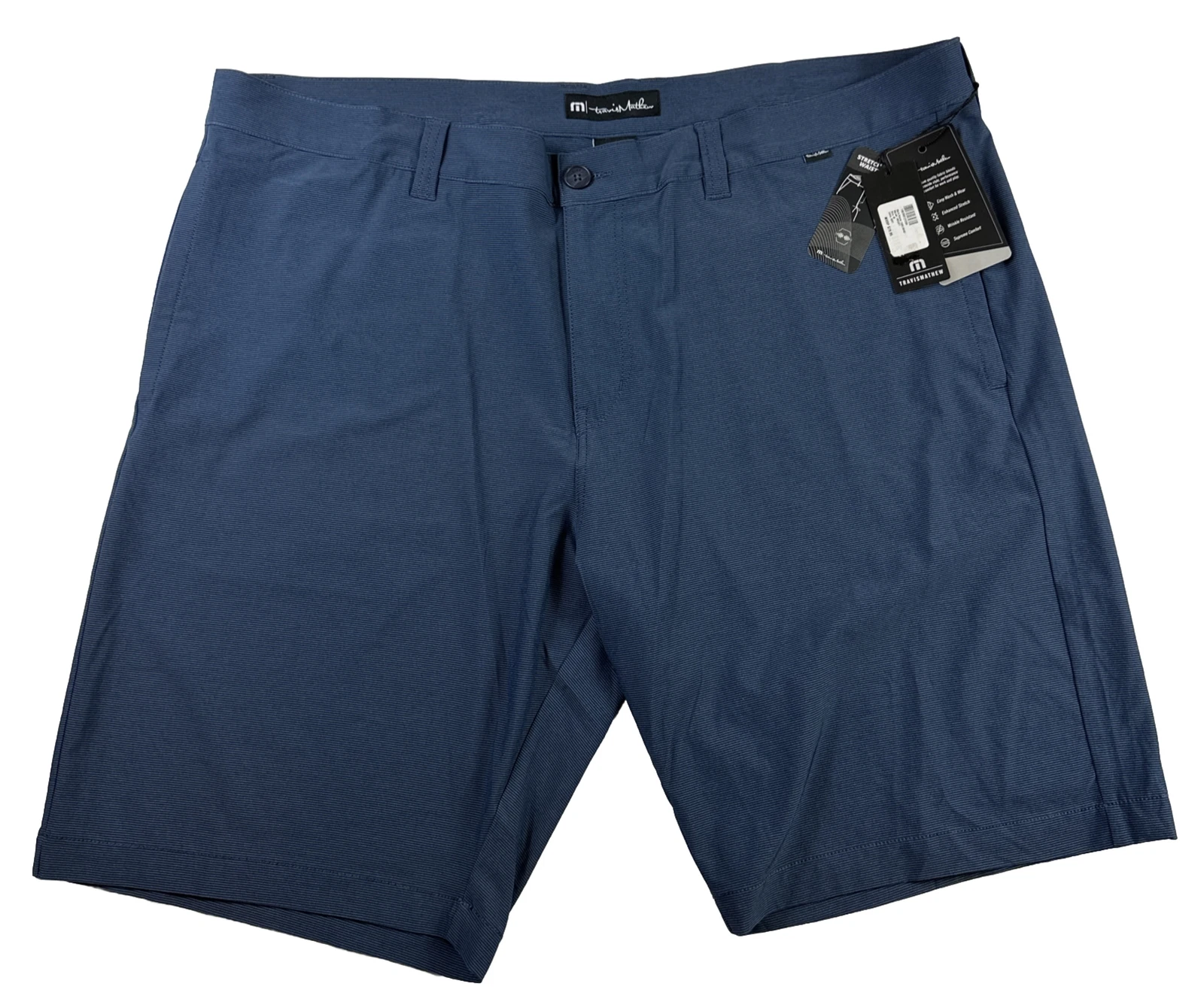 NWT Travis Mathew Carlsbad 9" Men’s 42 Golf Shorts Blue Vintage Indigo 1MQ077