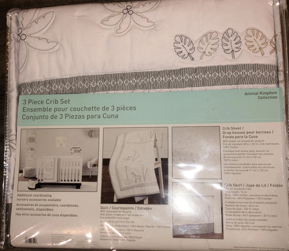 Just Born Animal Kingdom 3 件套婴儿床床上用品套装 — 第 2/3 张图片