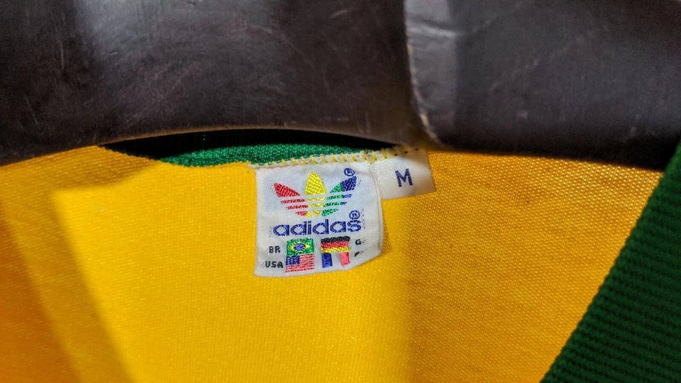 Adidas Vintage Brasil Press Soccer Futbol Brasil Yellow Jersey Medium - Image 3 of 3