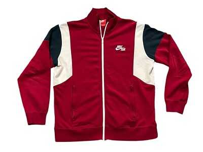 Nike Air Full Zip Sweatshirt Jacket Red White Men's XL - Main Image