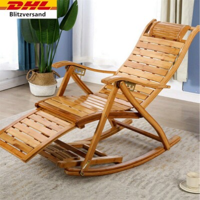 Klappbar Schaukelliege Gartenliege Relaxsliege Liegestuhl Sonnenliege aus  Holz | eBay.de
