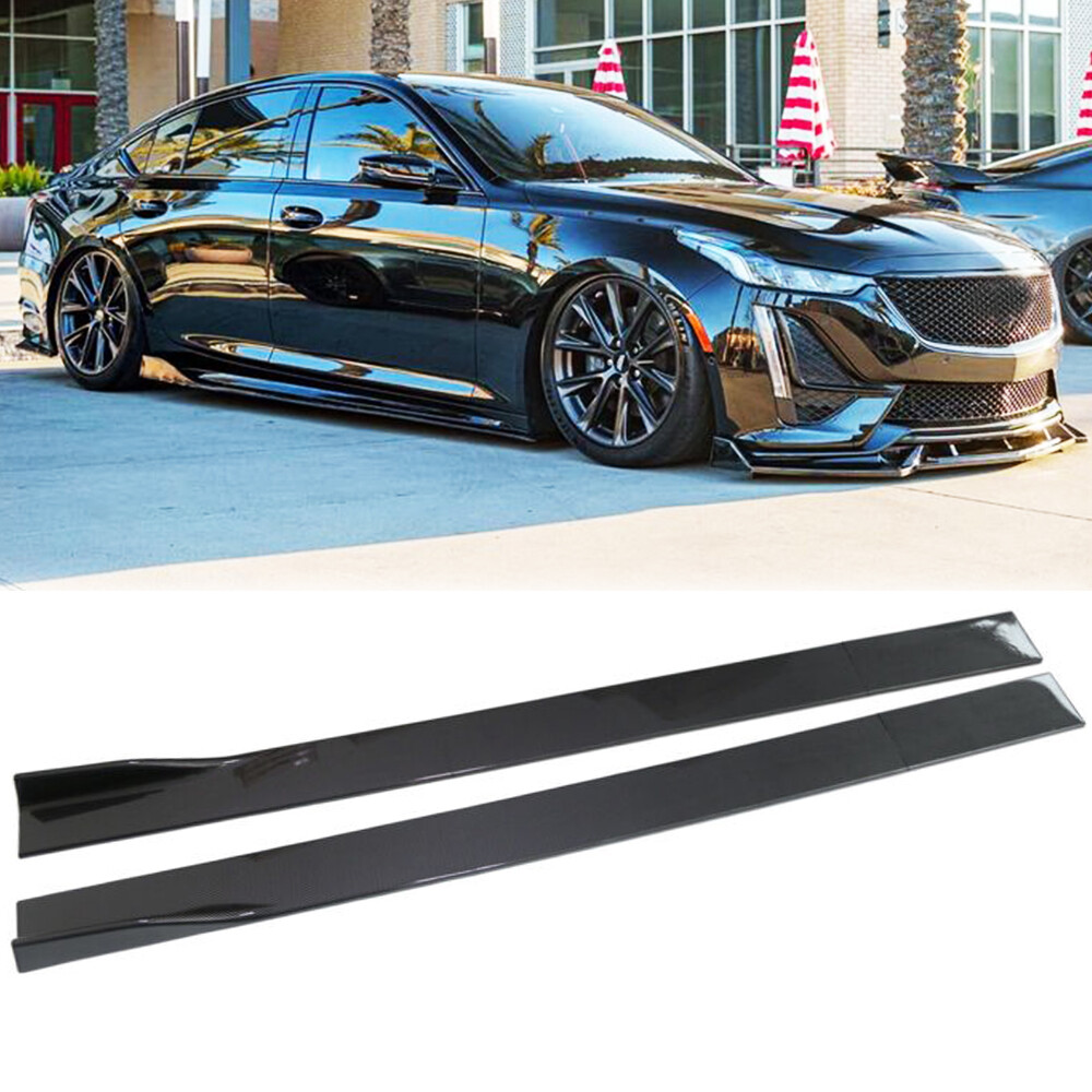 78.7'' Carbon Fiber Side Skirt Splitter Rocker Panels For Cadillac CT5 ...