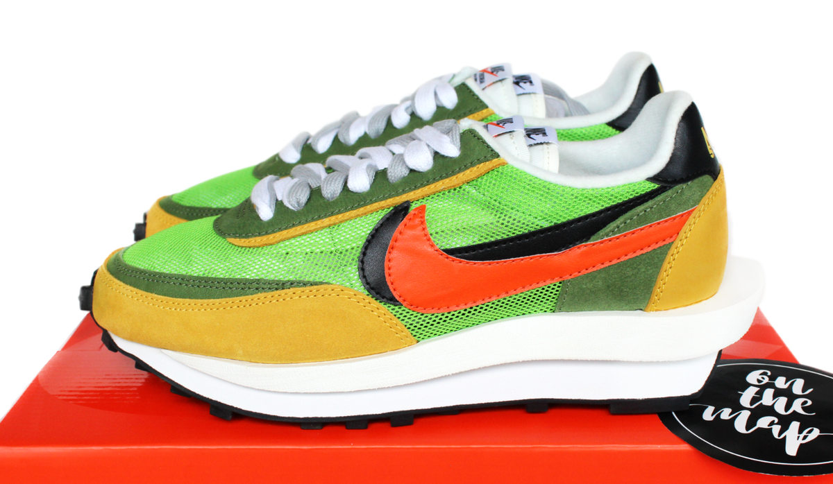 Nike x Sacai LDwaffle Daybreak Green Gusto Orange UK 4 5 6 7 US