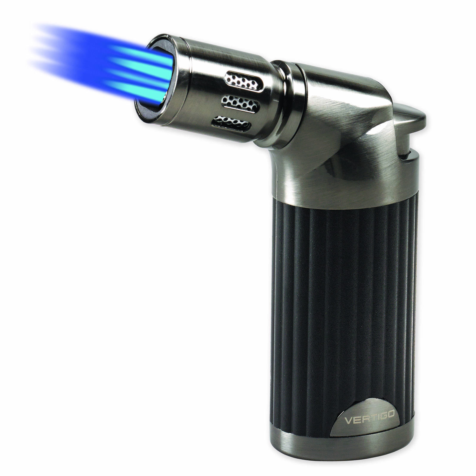 Vertigo Champ Black Quad Torch Butane Table Lighter, Large Tank