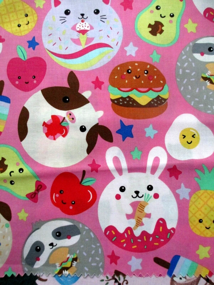 Fabric Spectrix "Something for Everyone" Sampler Sloth Cats Fruit Space $3.95 - Image 4 of 4