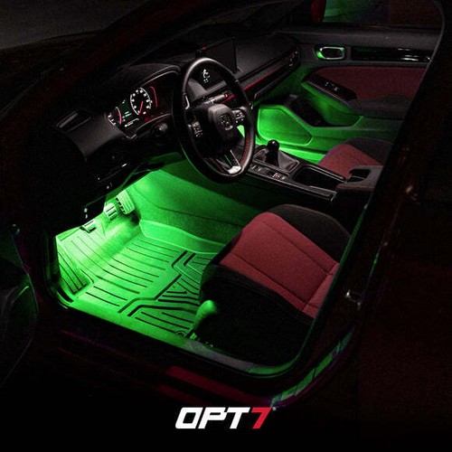 OPT7 All-Color Smart LED Strips Interior Car Kit Ambient Dash Foot Lighting 4PC - Picture 8 of 8