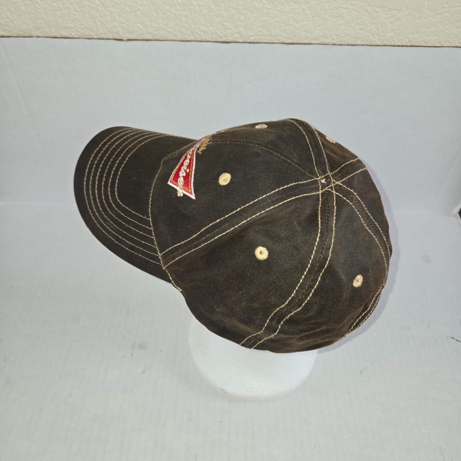 Budweiser Leather Hat Cap Adjustable Strapback By… - image 3
