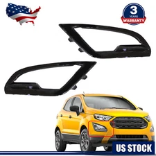 For Ford EcoSport 2018-2021 Pair Front Bumper Fog Light Lamp Cover Bezel